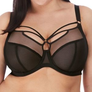 ELOMI Black Sachi Underwire Plunge Bra 42I NWT